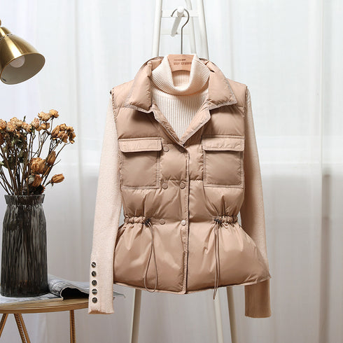 Short Vest Waistcoat Lightweight White-Duck-Down Ultra-Light Warm Women Sleeveless Female - ROUTINE FASHION